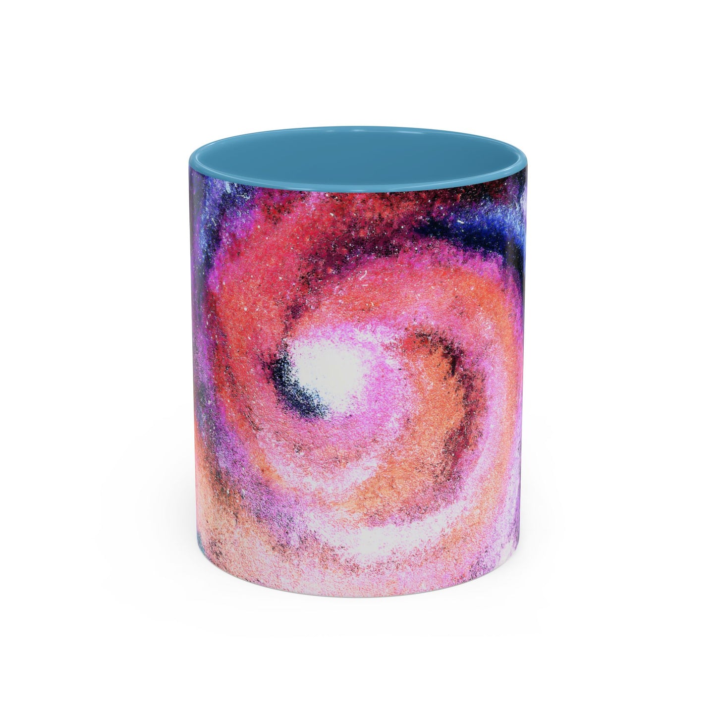 Galaxy Swirl Accent Coffee Mug — Pink Purple Nebula Art (11/15 oz)