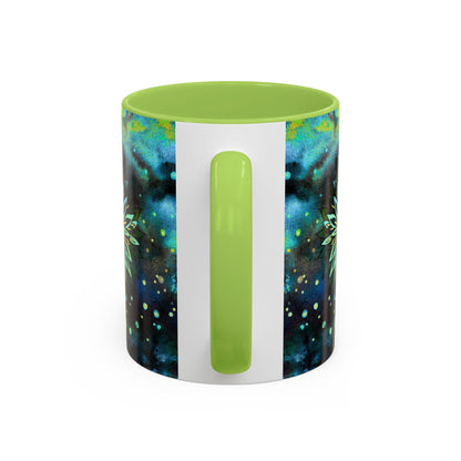 Blue Galaxy Floral Accent Coffee Mug — 11/15oz