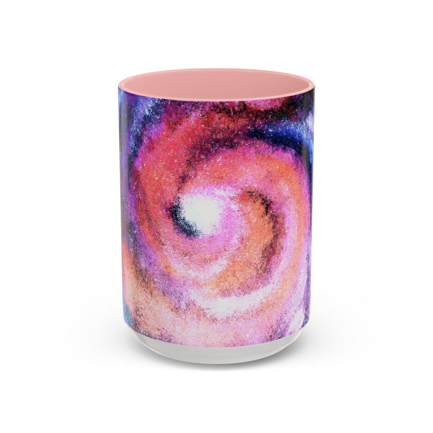 Galaxy Swirl Accent Coffee Mug — Pink Purple Nebula Art (11/15 oz)