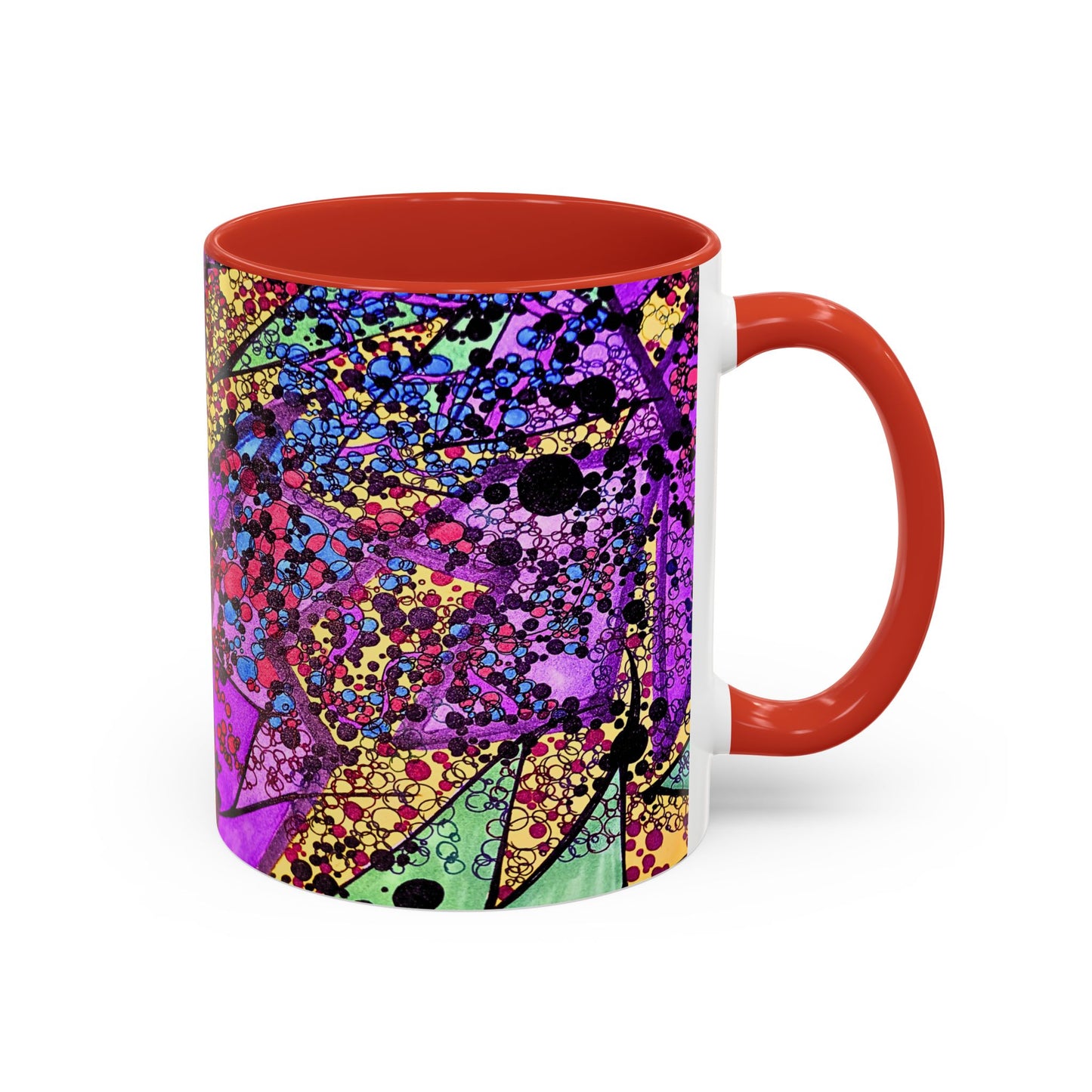 Vibrant Psychedelic Accent Coffee Mug – Colorful Abstract Art (11/15oz)