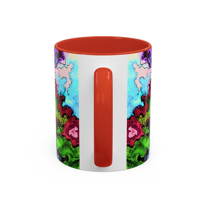 Psychedelic Abstract Accent Coffee Mug — Colorful Inkblot Art (11/15oz)