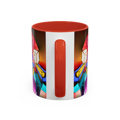 Abstract Neon Art Coffee Mug — Colorful Geometric Accent Mug
