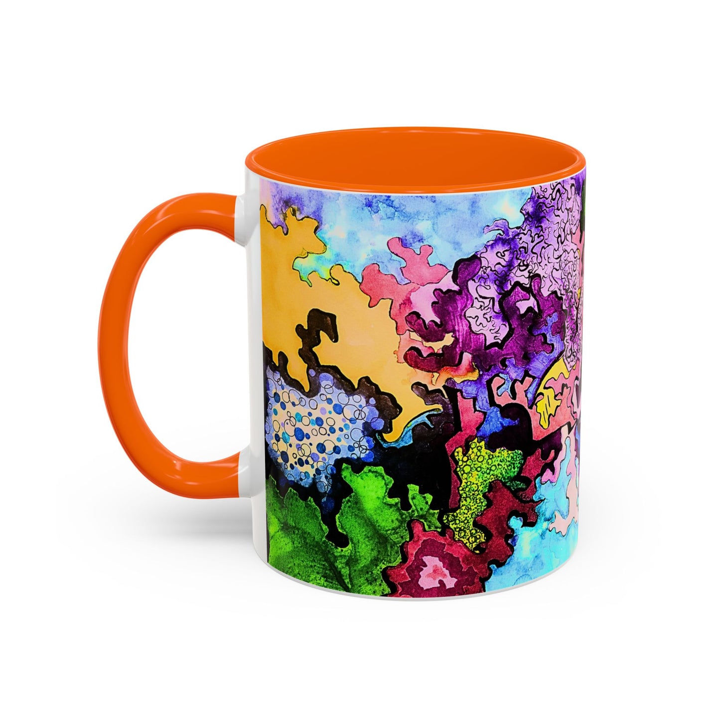 Abstract Colorful Art Coffee Mug — Vibrant Symmetry Accent Mug