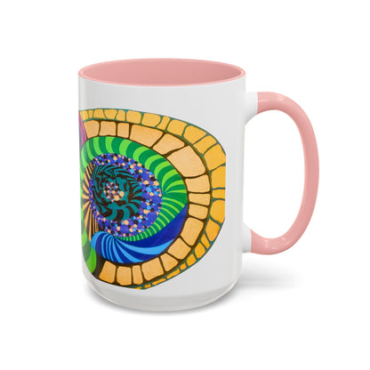 Psychedelic Spiral Accent Coffee Mug – Colorful Abstract Art 11/15oz