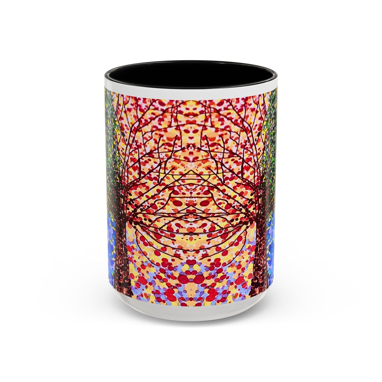 Accent Coffee Mug - Colorful Pointillist Tree Art Cup (11/15 oz)