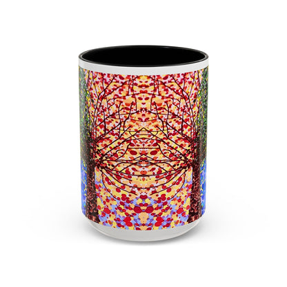 Accent Coffee Mug - Colorful Pointillist Tree Art Cup (11/15 oz)