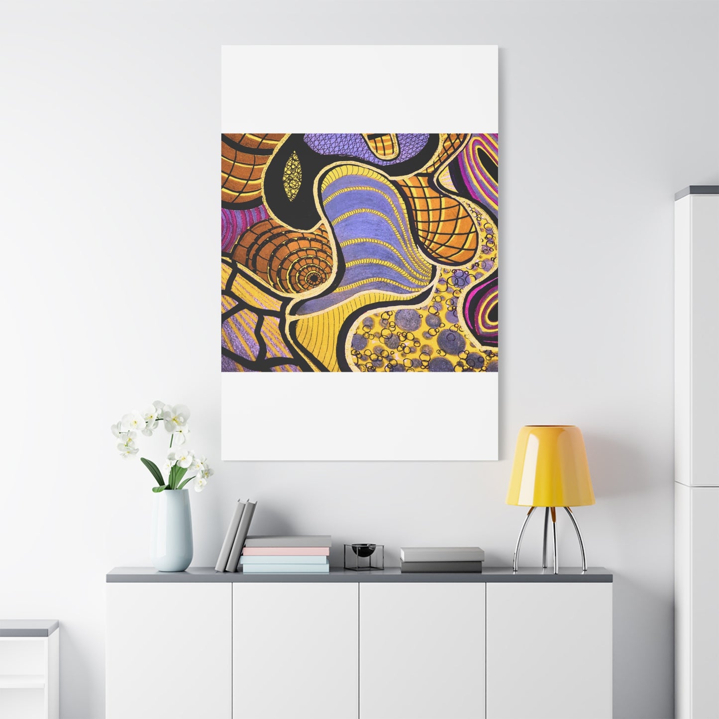 Abstract Gold & Purple Canvas Art