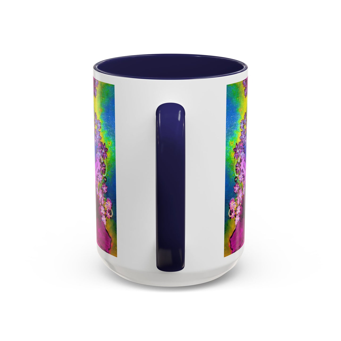 Vibrant Abstract Inkblot Accent Coffee Mug – Psychedelic Floral Color Splash (11/15oz)