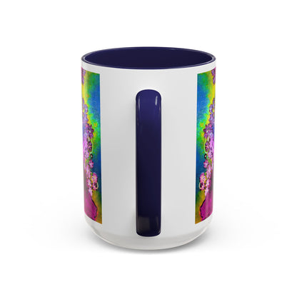 Vibrant Abstract Inkblot Accent Coffee Mug – Psychedelic Floral Color Splash (11/15oz)
