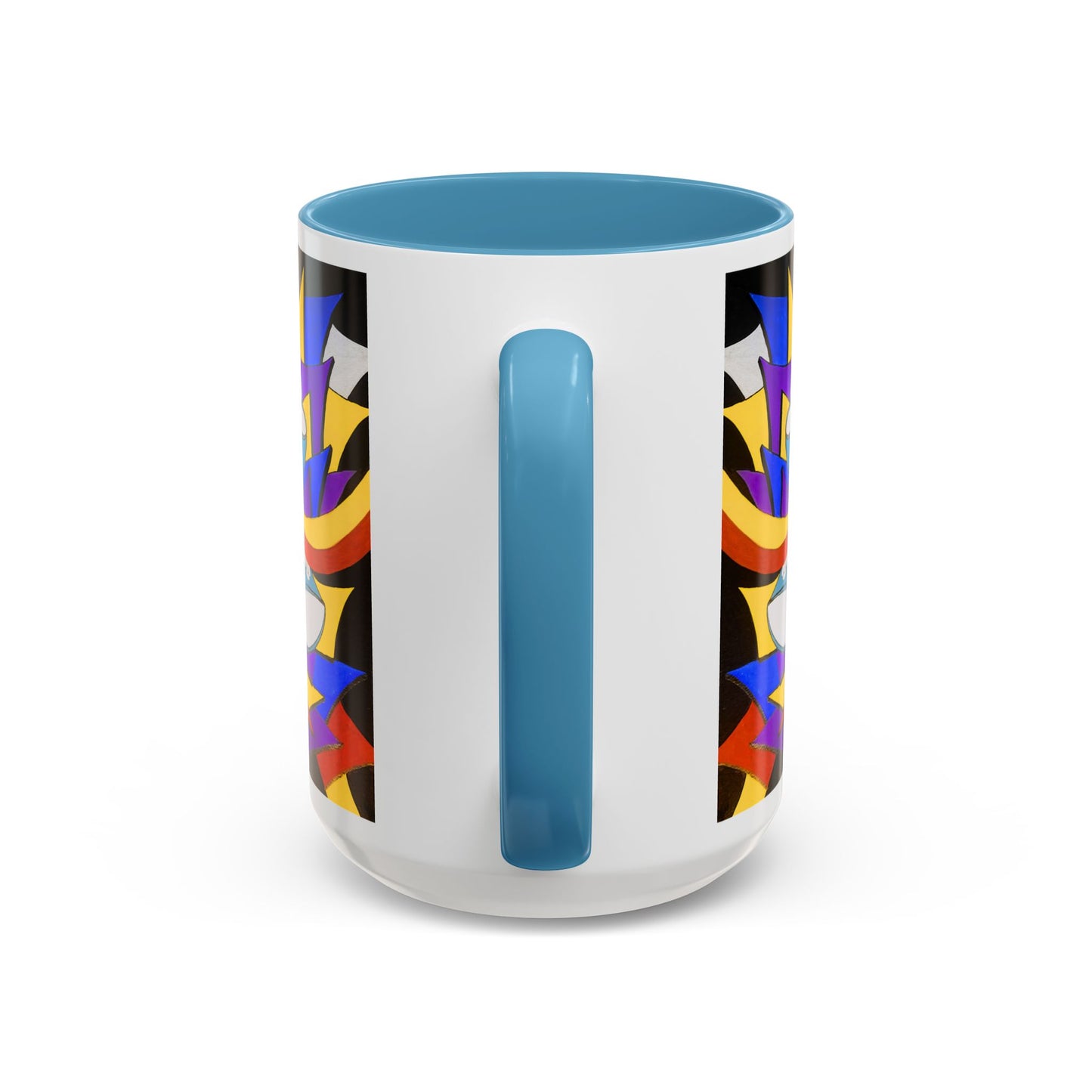 Abstract Colorful Face Accent Coffee Mug — Bold Pop Art Ceramic Gift