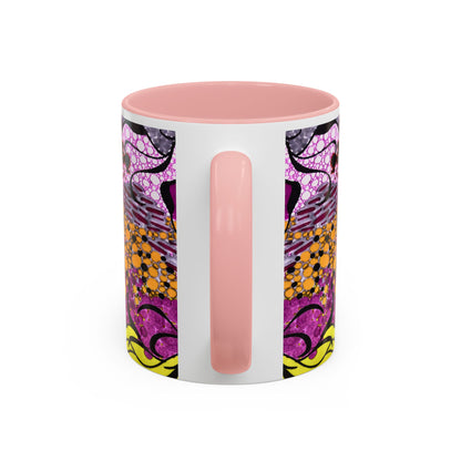 Accent Coffee Mug — Vibrant Abstract Floral Pattern (11/15oz)