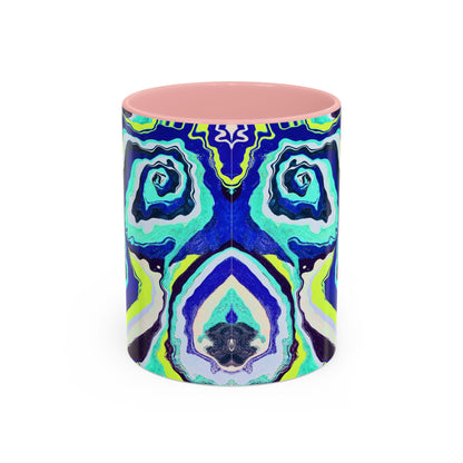 Abstract Blue Swirl Accent Coffee Mug