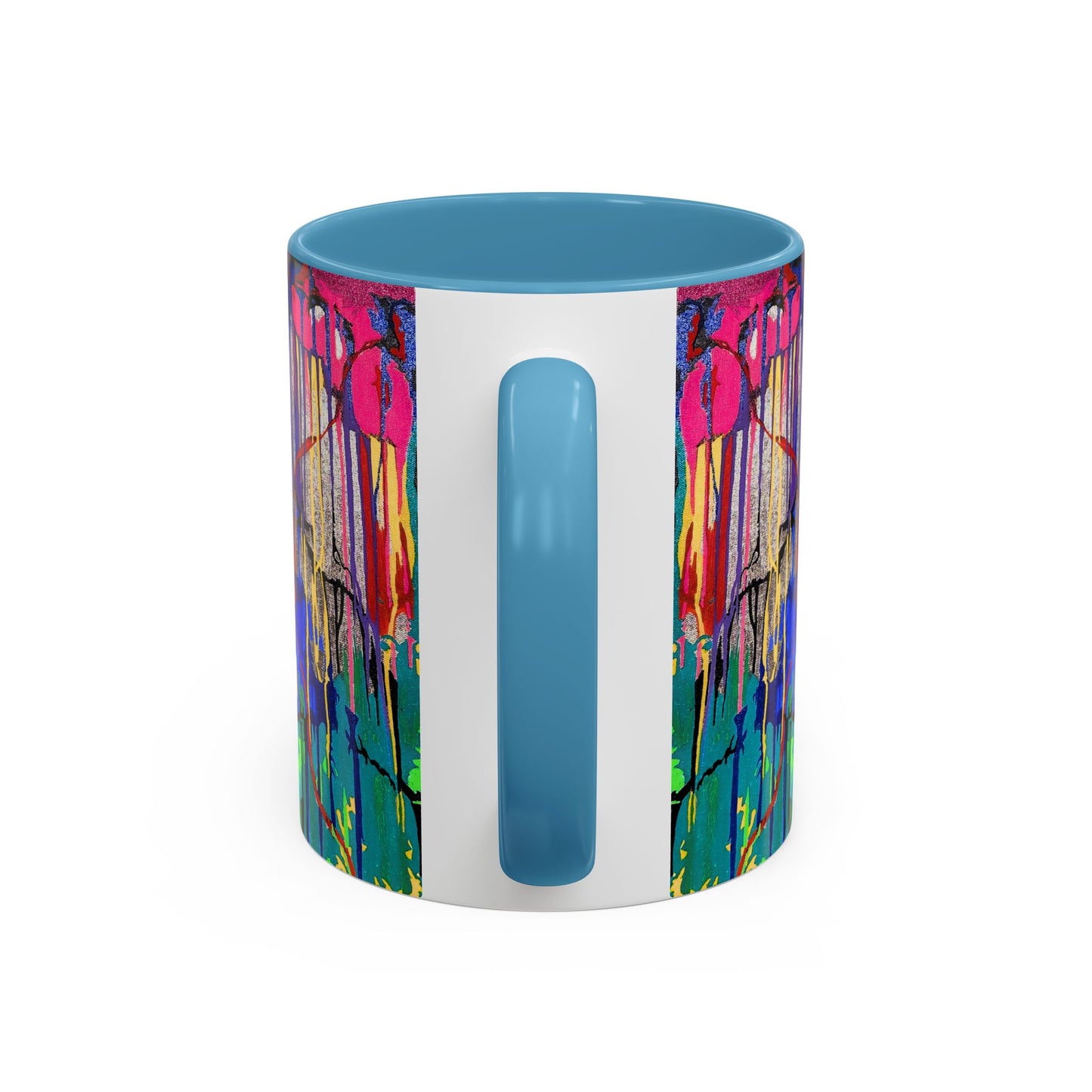 Colorful Drip Art Coffee Mug – Vibrant Abstract Floral Accent (11/15oz)
