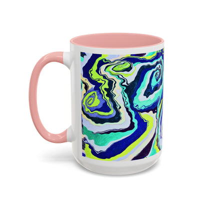 Abstract Blue Swirl Accent Coffee Mug