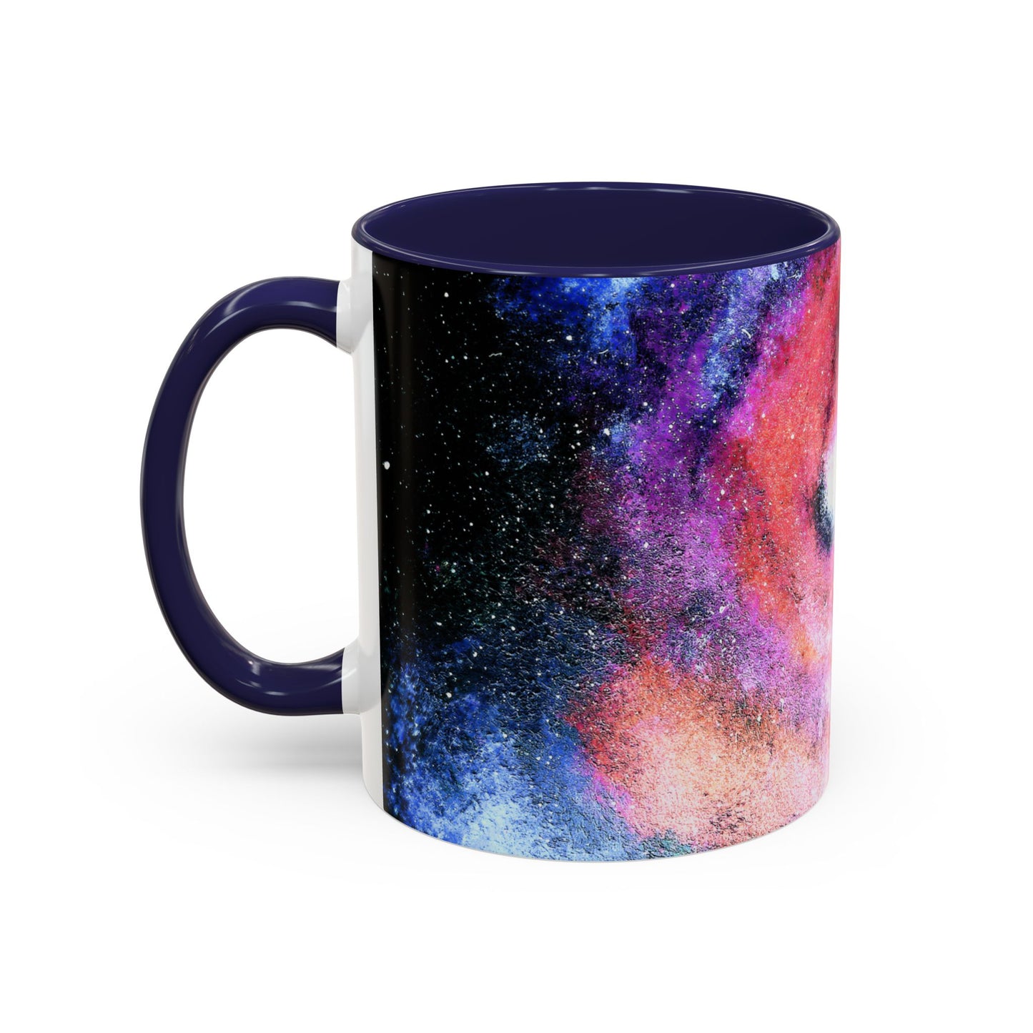 Galaxy Swirl Accent Coffee Mug — Pink Purple Nebula Art (11/15 oz)