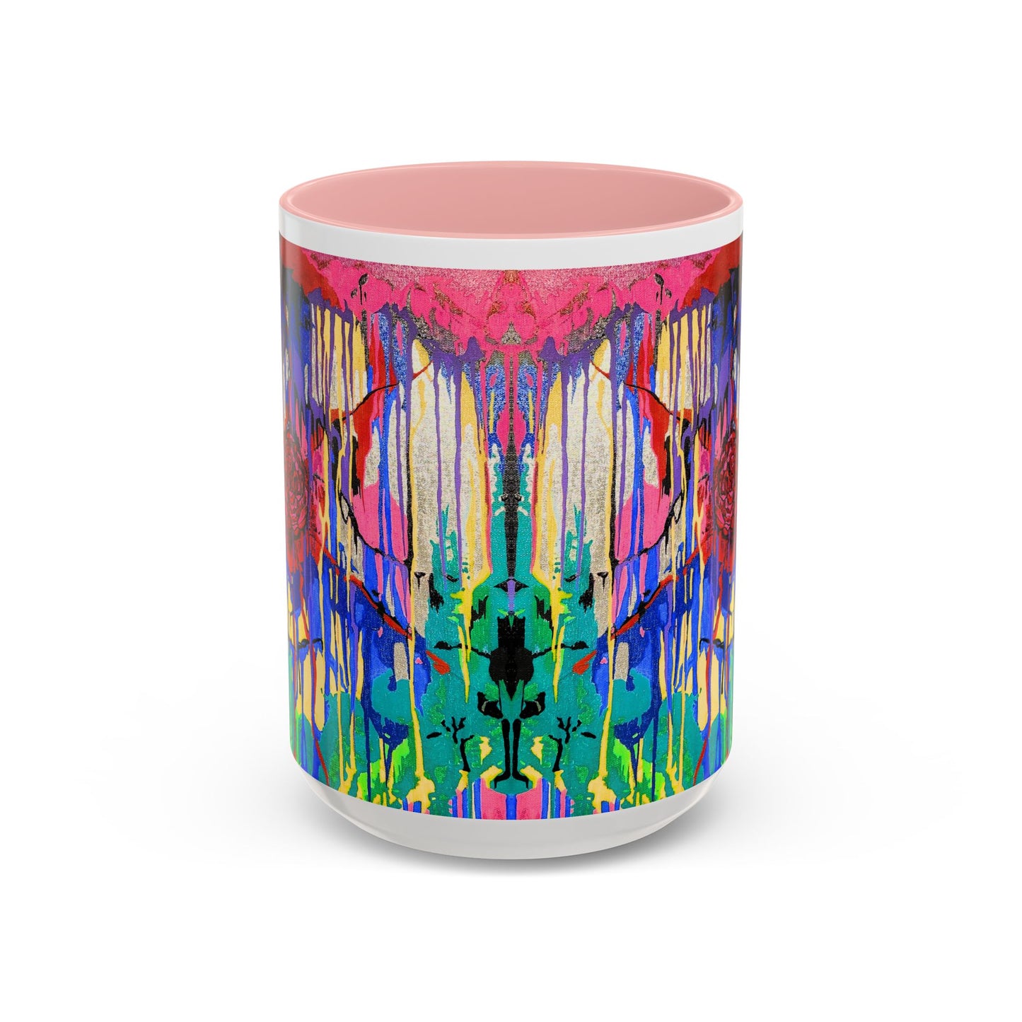 Colorful Drip Art Coffee Mug – Vibrant Abstract Floral Accent (11/15oz)