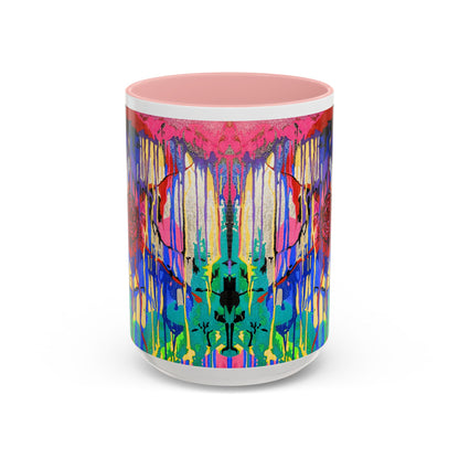 Colorful Drip Art Coffee Mug – Vibrant Abstract Floral Accent (11/15oz)