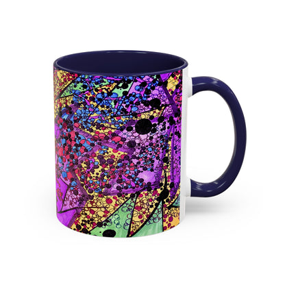 Vibrant Psychedelic Accent Coffee Mug – Colorful Abstract Art (11/15oz)