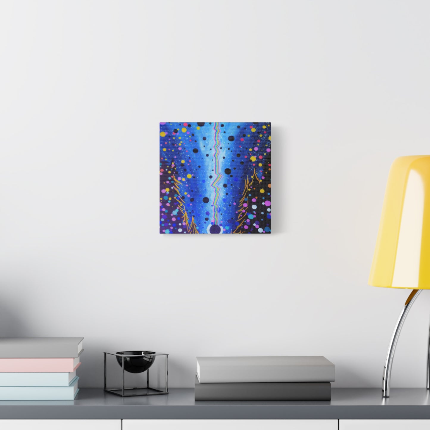 Blue Galaxy Cosmic Night Canvas Art