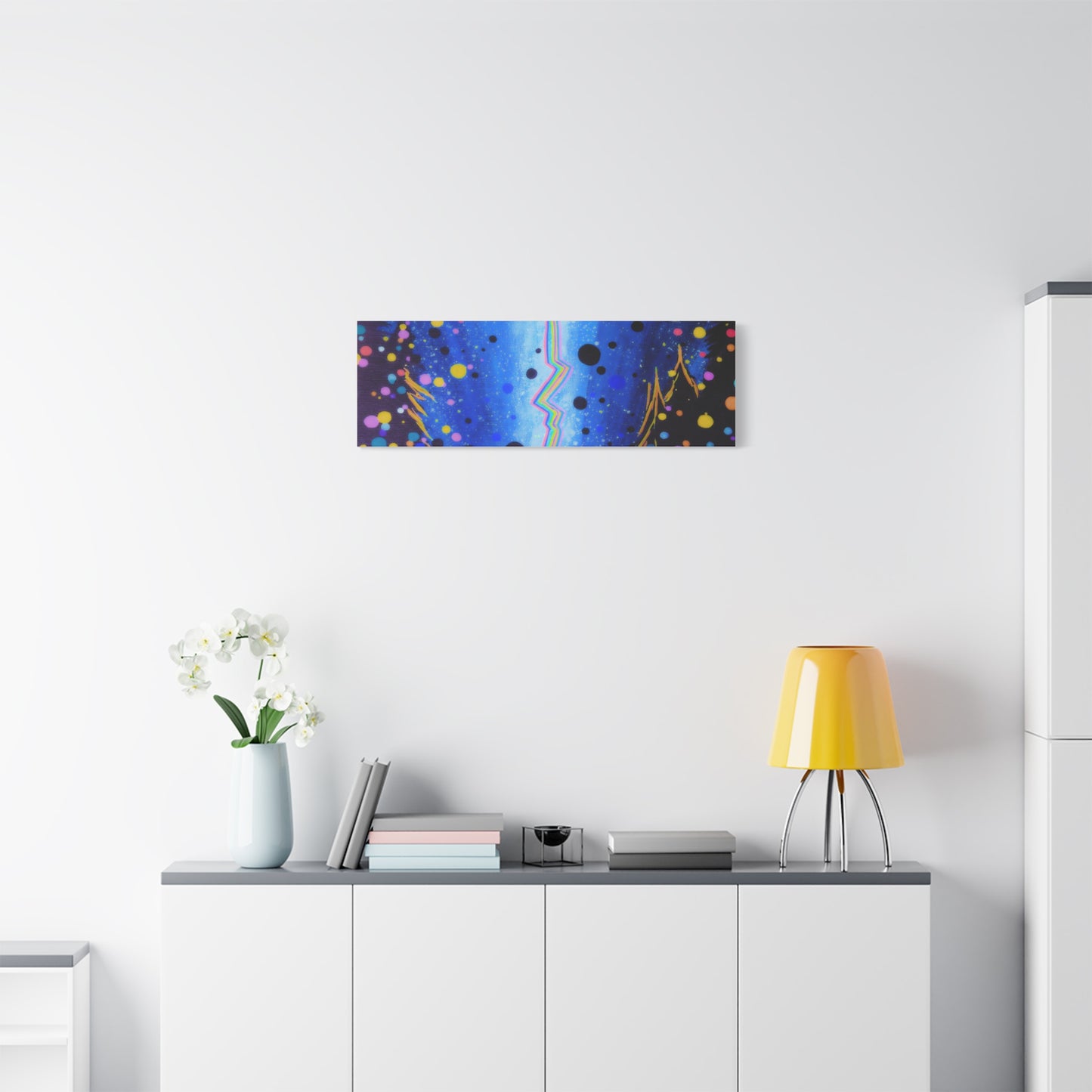Blue Galaxy Cosmic Night Canvas Art