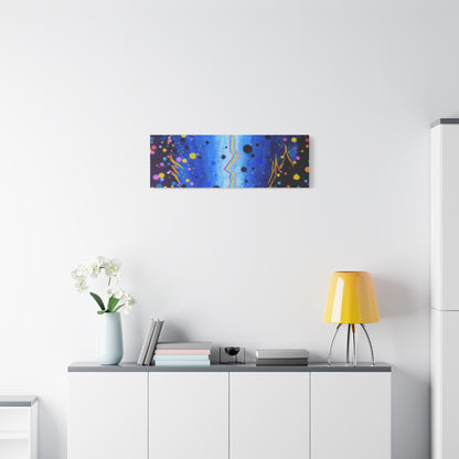 Blue Galaxy Cosmic Night Canvas Art