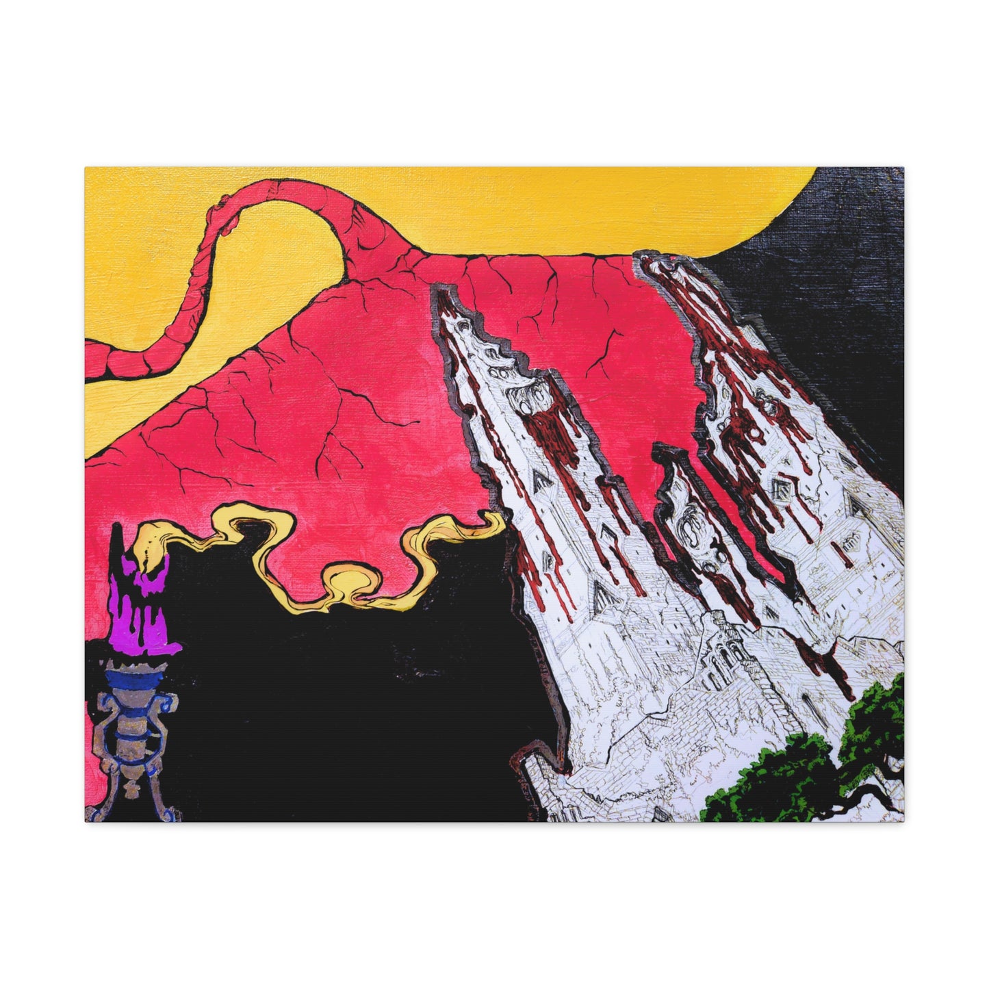 Surreal Mountain Flame Matte Canvas Wall Art