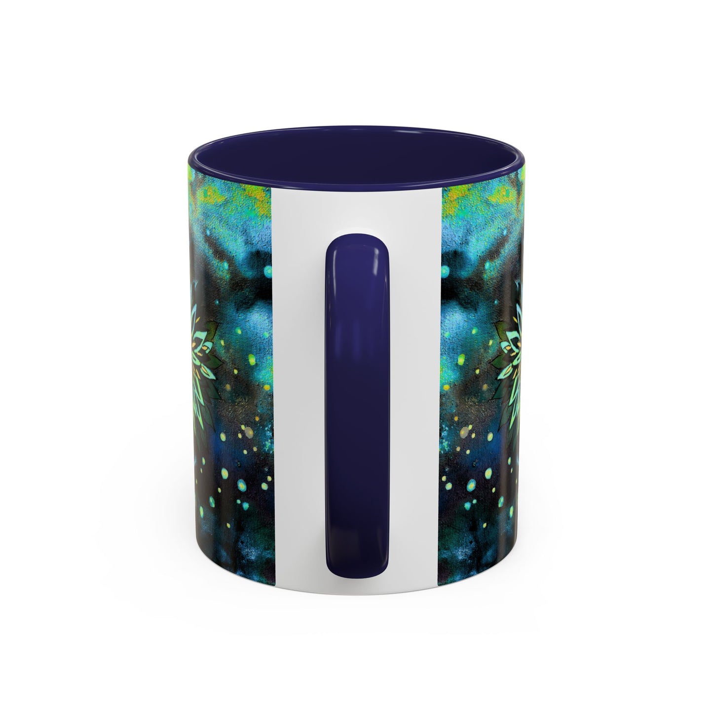 Blue Galaxy Floral Accent Coffee Mug — 11/15oz
