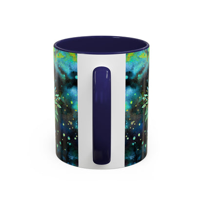 Blue Galaxy Floral Accent Coffee Mug — 11/15oz
