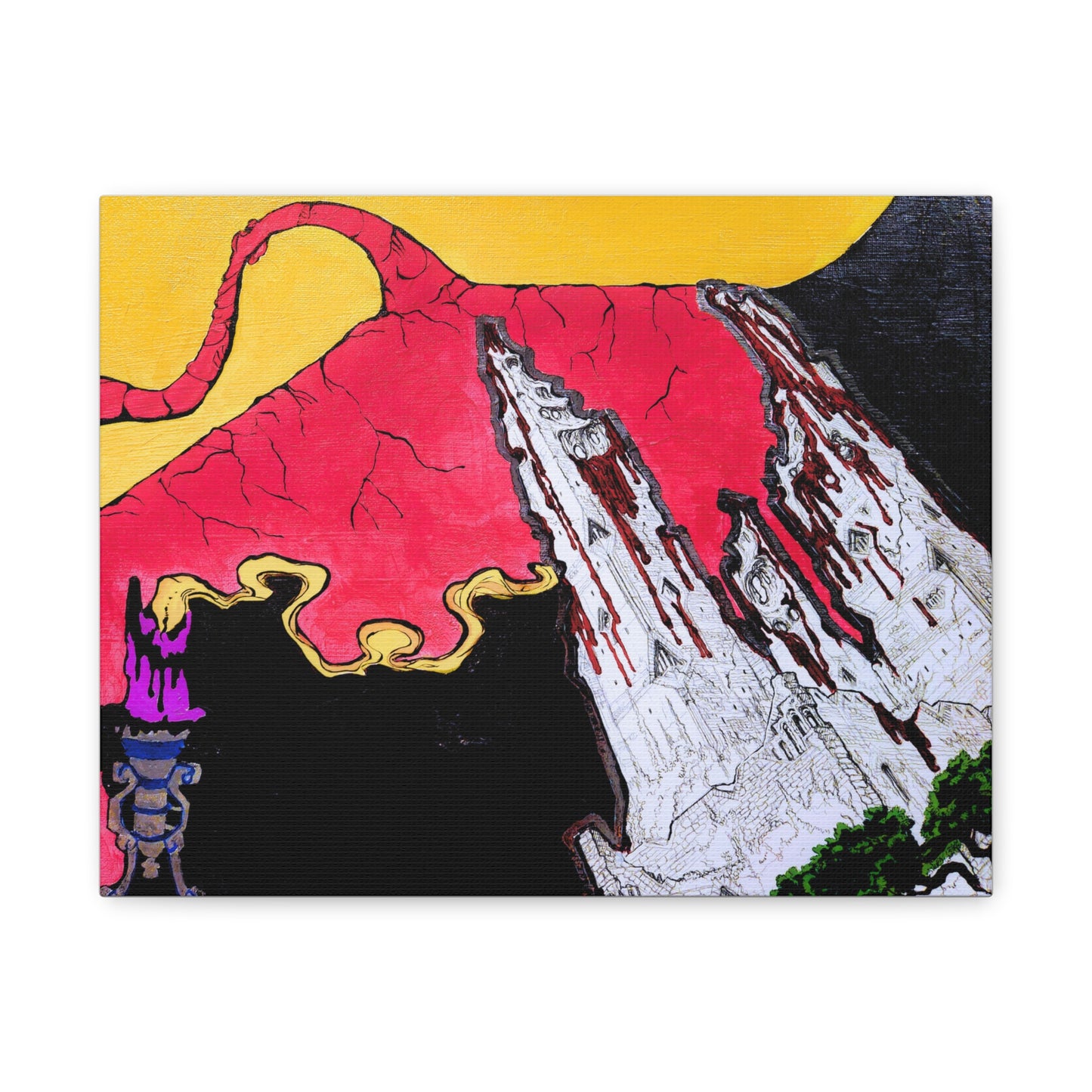 Surreal Mountain Flame Matte Canvas Wall Art
