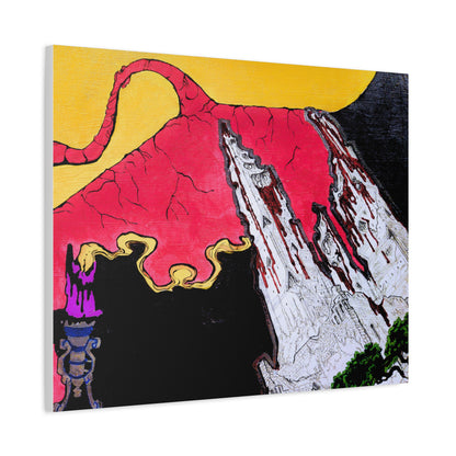 Surreal Mountain Flame Matte Canvas Wall Art