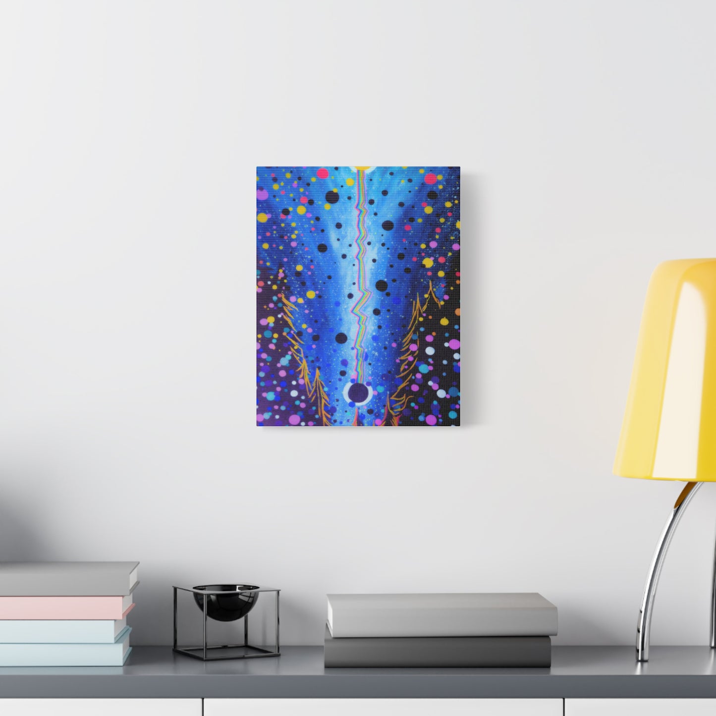 Blue Galaxy Cosmic Night Canvas Art