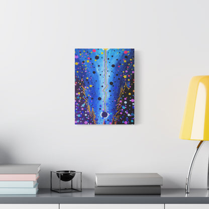 Blue Galaxy Cosmic Night Canvas Art