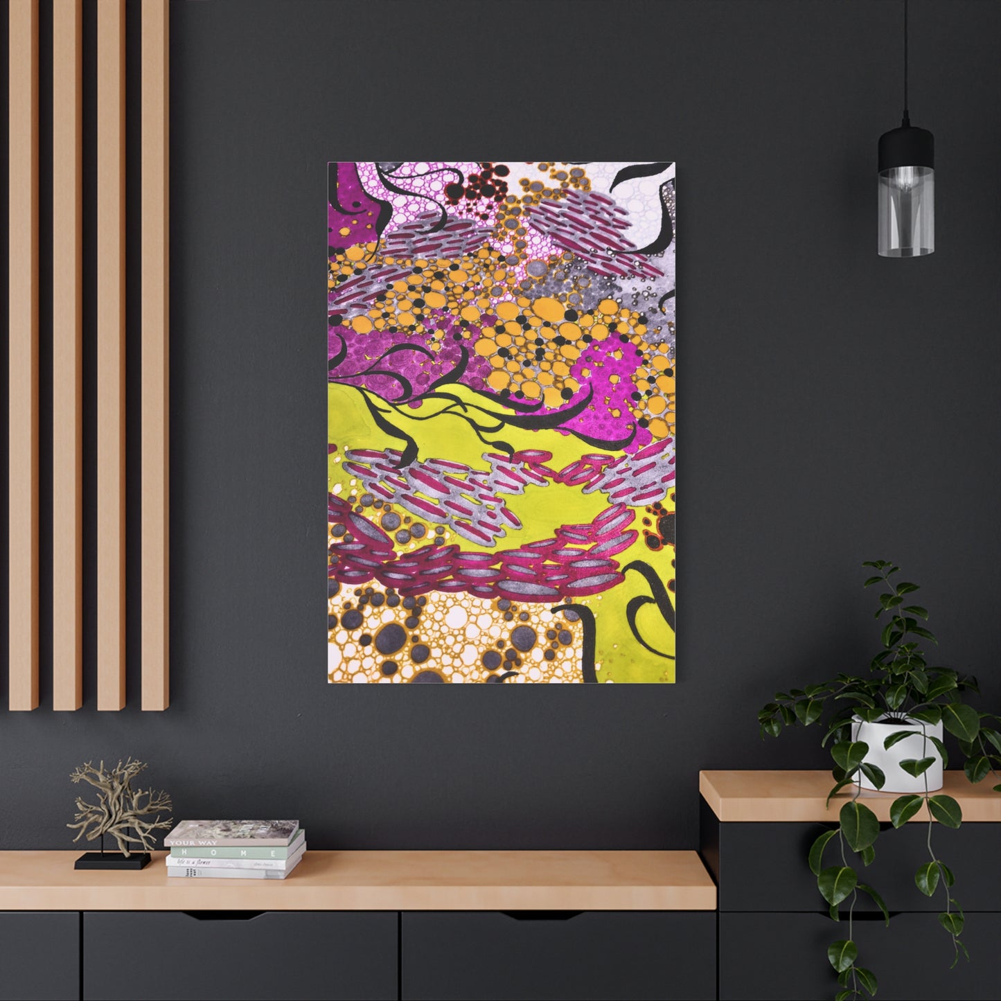 Vibrant Yellow & Magenta Wall Art