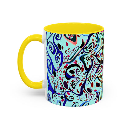 Abstract Floral Accent Coffee Mug