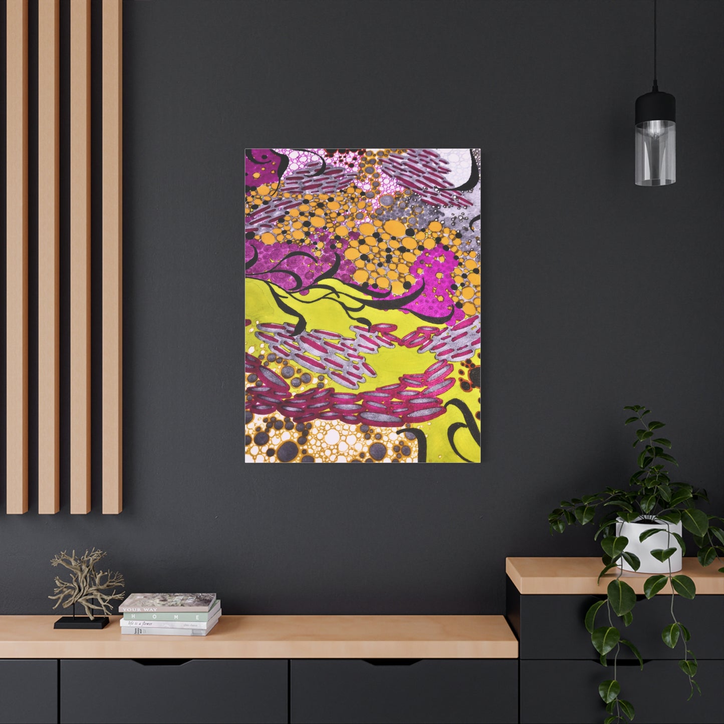 Vibrant Yellow & Magenta Wall Art