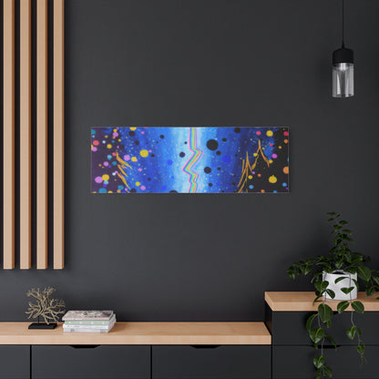 Blue Galaxy Cosmic Night Canvas Art