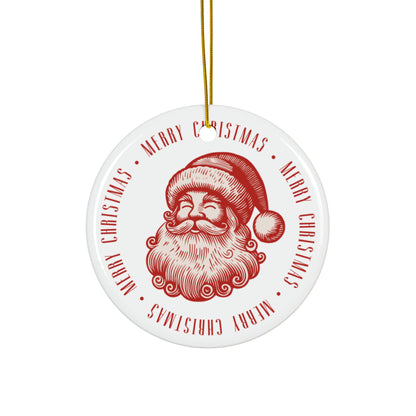 Vintage Santa Ceramic Christmas Ornament