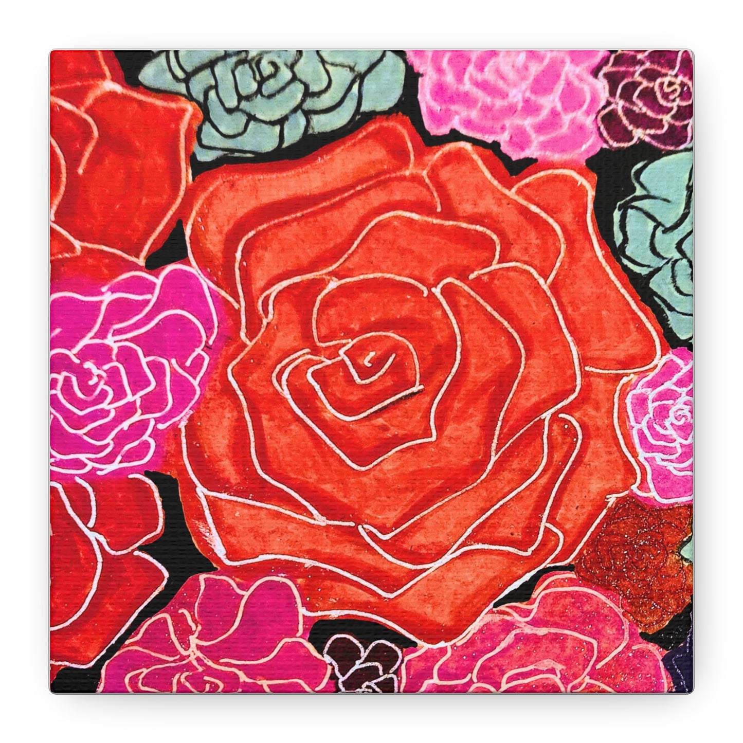 Bold Rose Floral Canvas Print
