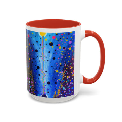 Abstract Galaxy Accent Coffee Mug — Blue Dot Constellation Design (11/15oz)