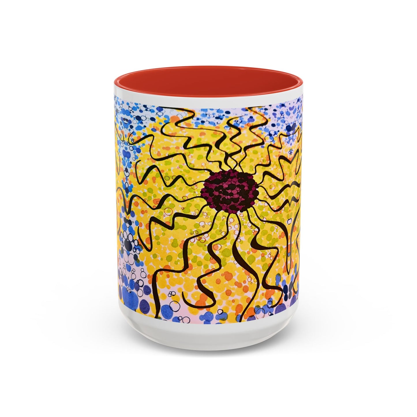 Sunburst Floral Accent Coffee Mug