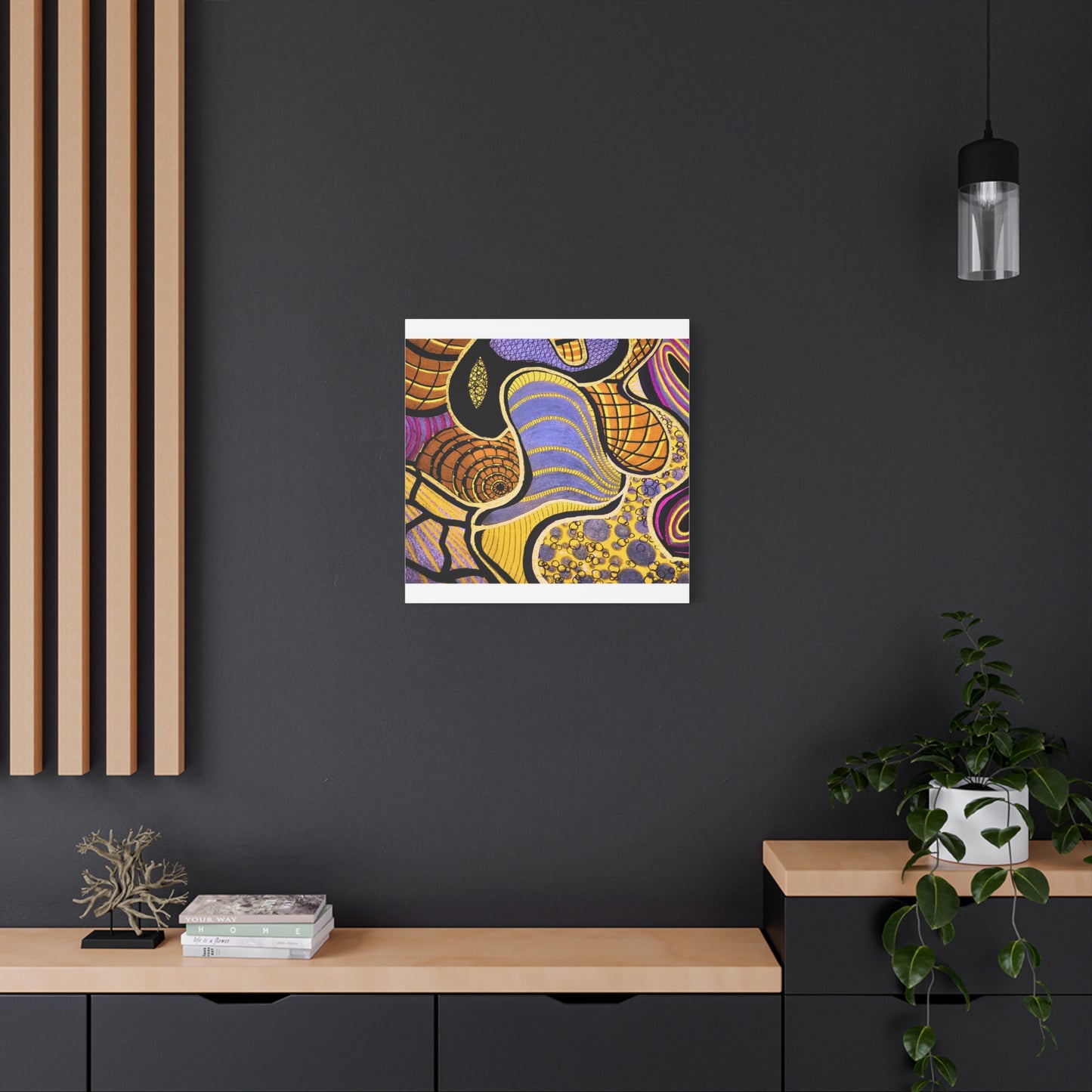 Abstract Gold & Purple Canvas Art