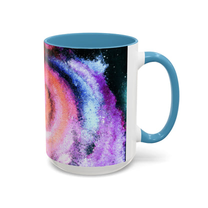 Galaxy Swirl Accent Coffee Mug — Pink Purple Nebula Art (11/15 oz)