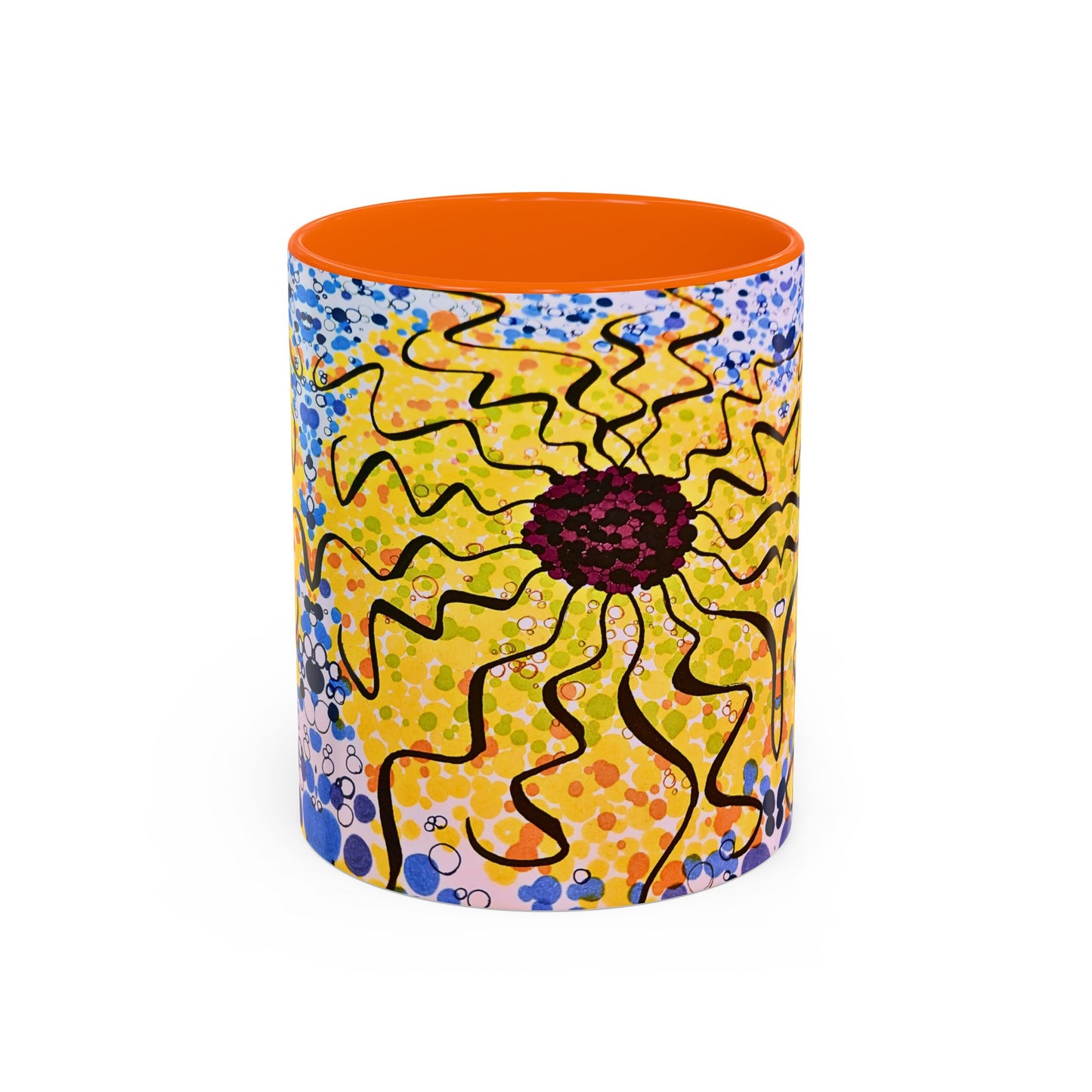 Sunburst Floral Accent Coffee Mug