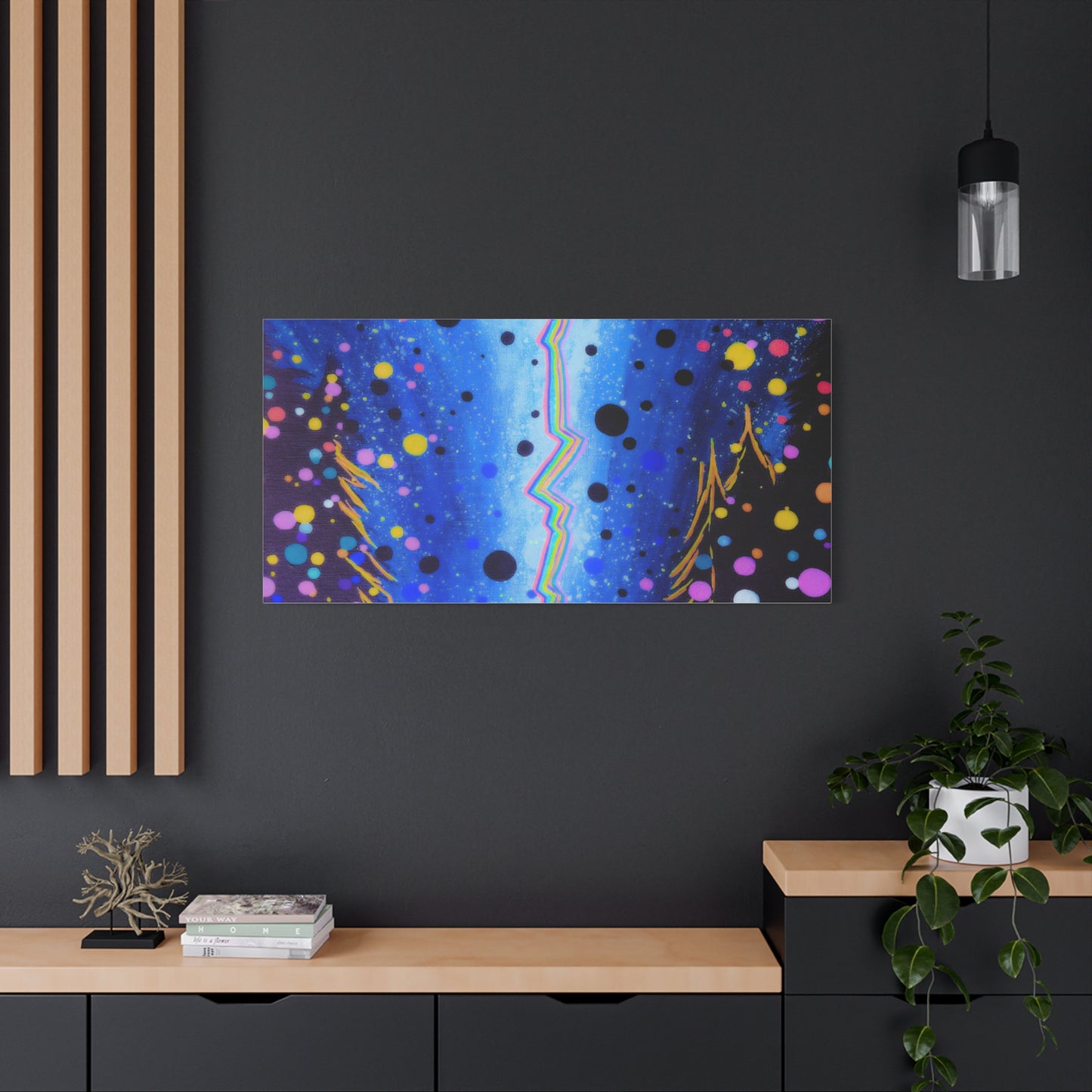 Blue Galaxy Cosmic Night Canvas Art