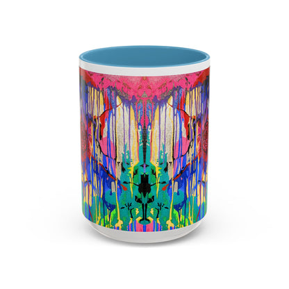 Colorful Drip Art Coffee Mug – Vibrant Abstract Floral Accent (11/15oz)