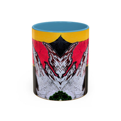 Abstract Mountain Dragon Coffee Mug — Colorful Accent Ceramic Mug (11/15oz)