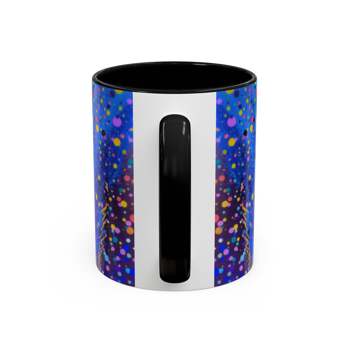 Abstract Galaxy Accent Coffee Mug — Blue Dot Constellation Design (11/15oz)