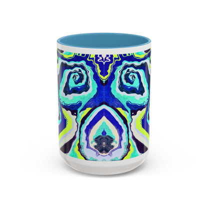 Abstract Blue Swirl Accent Coffee Mug