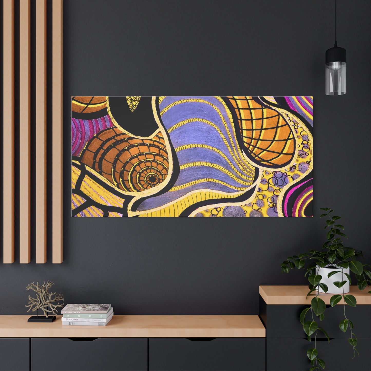 Abstract Gold & Purple Canvas Art