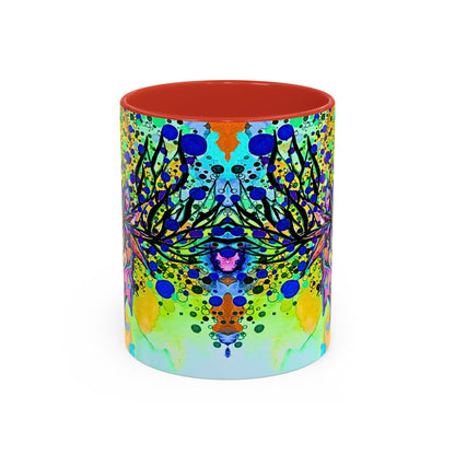 Artistic Floral Coffee Mug — Colorful Watercolor Mandala Accent Mug (11/15oz)